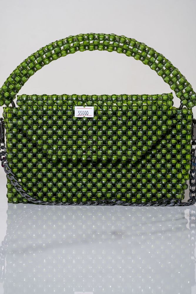 Emerald Green Crystal Bead Handbag