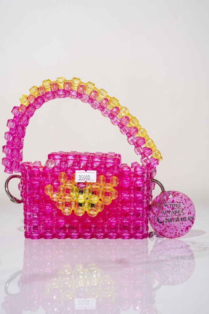 Hot Pink & Yellow Crystal Mini Box Bag