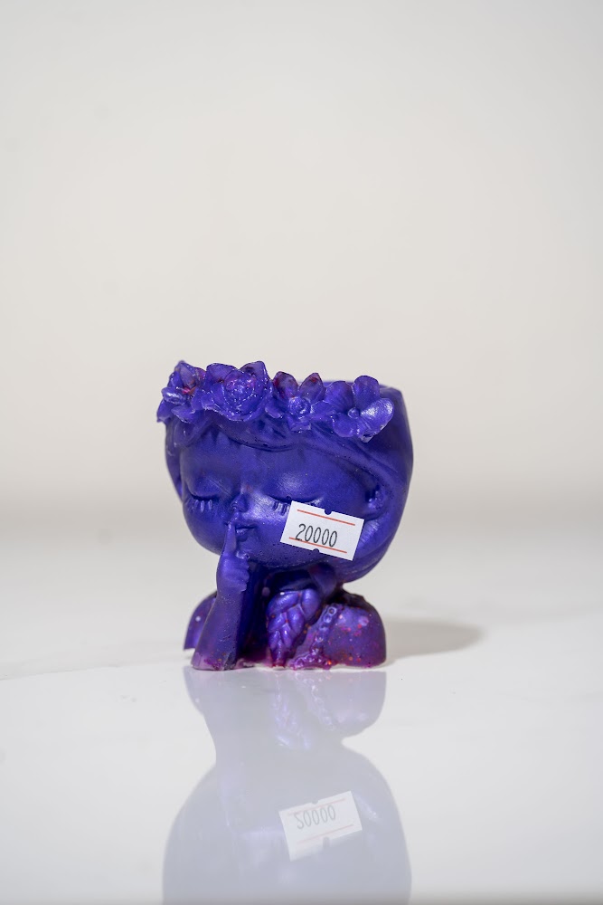 Purple Floral Resin Decorative Figurine