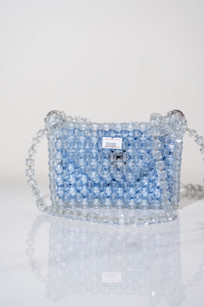 Baby Blue Faceted Crystal Mini Crossbody
