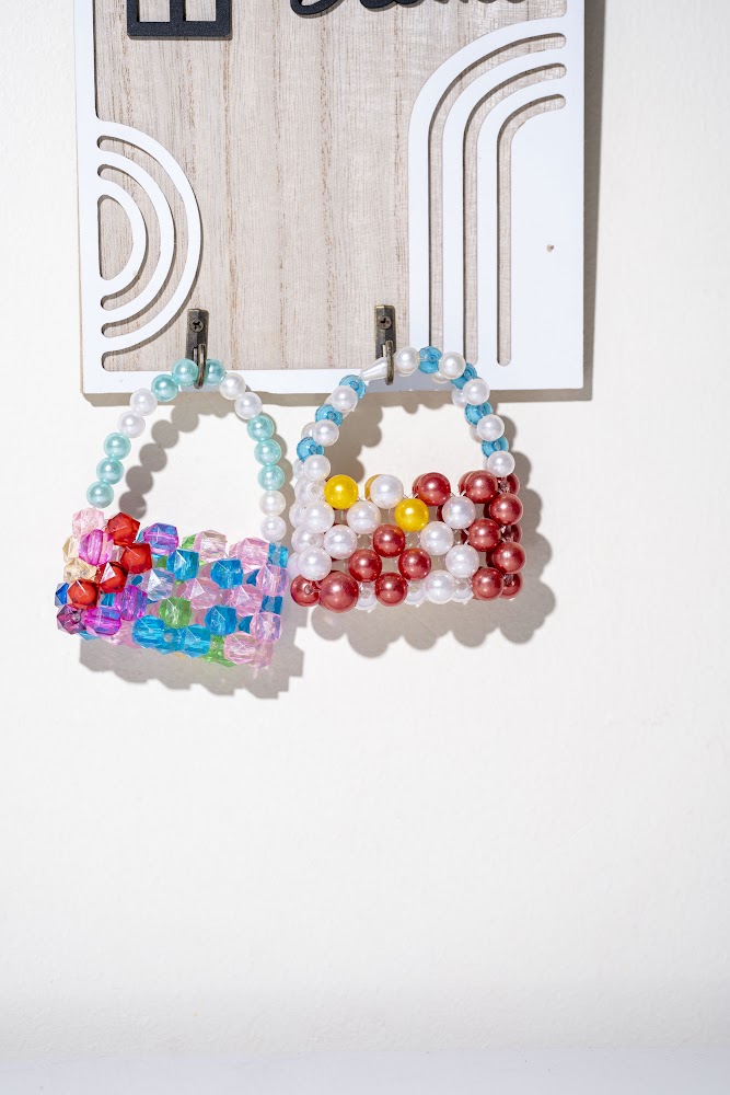 Pastel Crystal Mini Beaded Handbag Duo