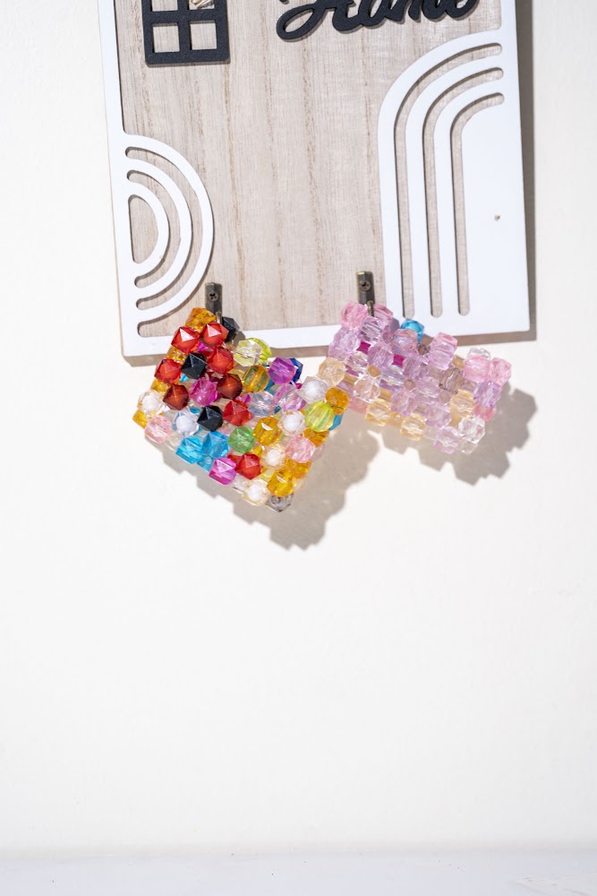 Rainbow & Pastel Square Crystal Mini Bag Duo
