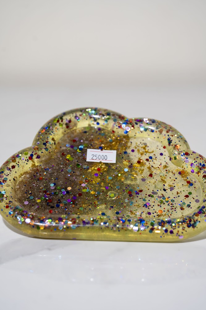 Glitter Cloud Resin Trinket Tray