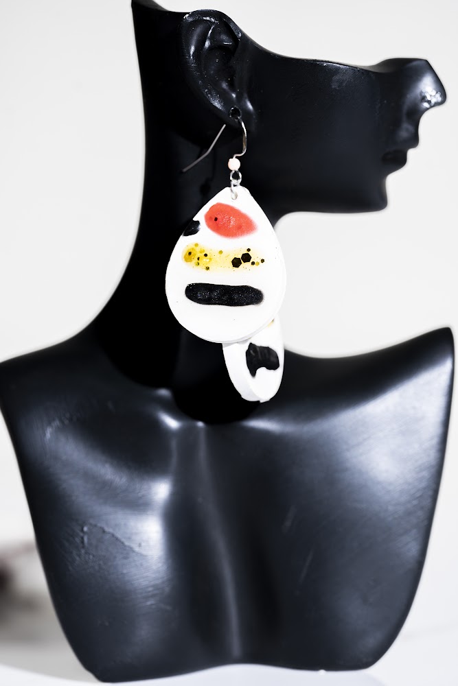 Abstract Art Painted Drop Earrings