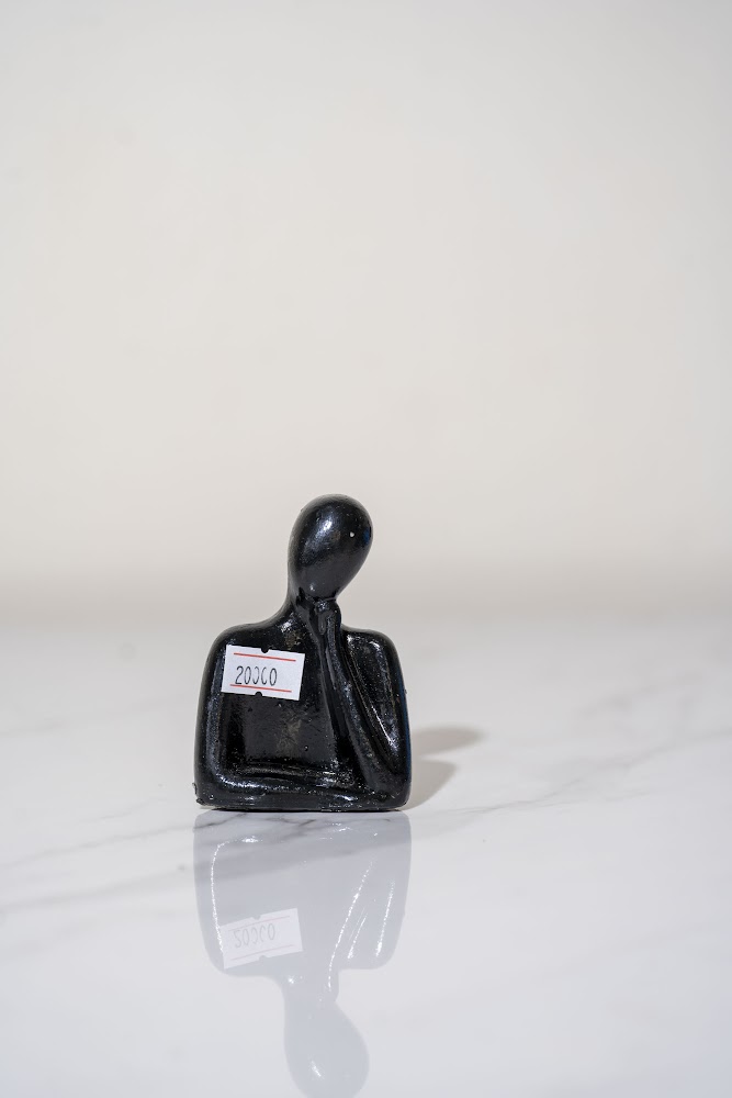 Black Abstract Thinker Resin Figurine