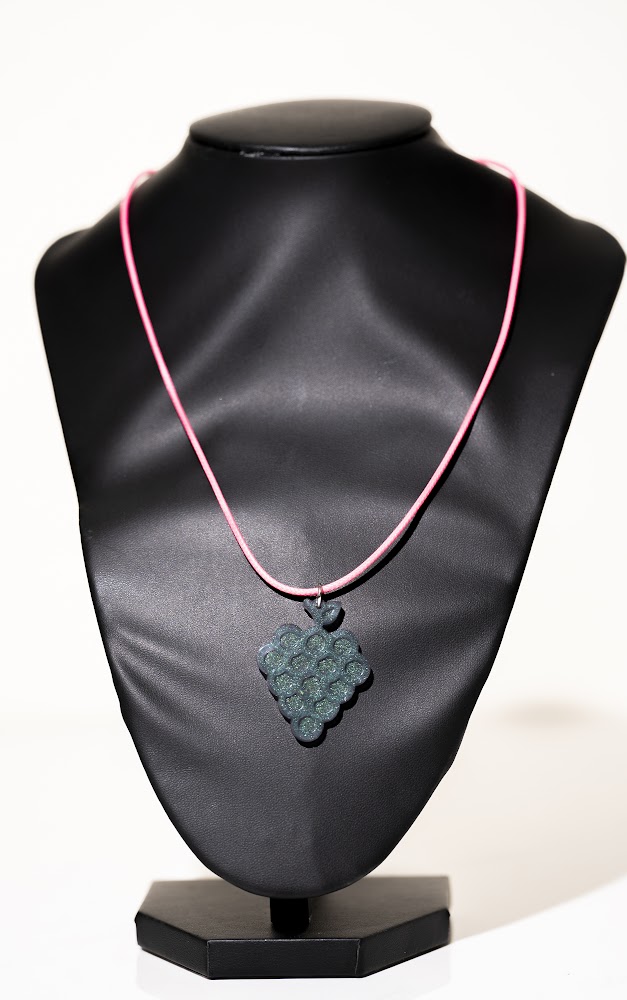 Emerald Grape Cluster Resin Pendant Necklace