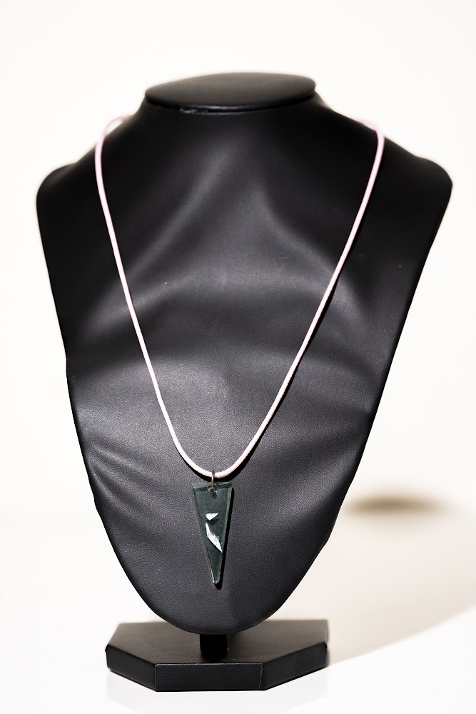 Dark Forest Arrowhead Resin Pendant Necklace