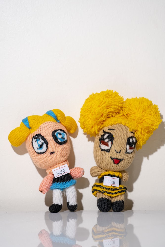 Handmade Knit Character Doll Pair