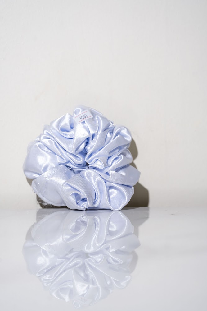Cloud Blue Oversized Satin Scrunchie