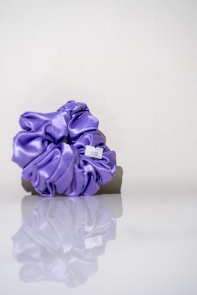 Lavender Satin Oversized Scrunchie Set