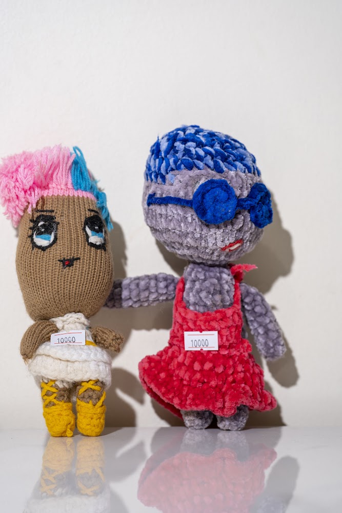 Handknit Fashion Doll Pair