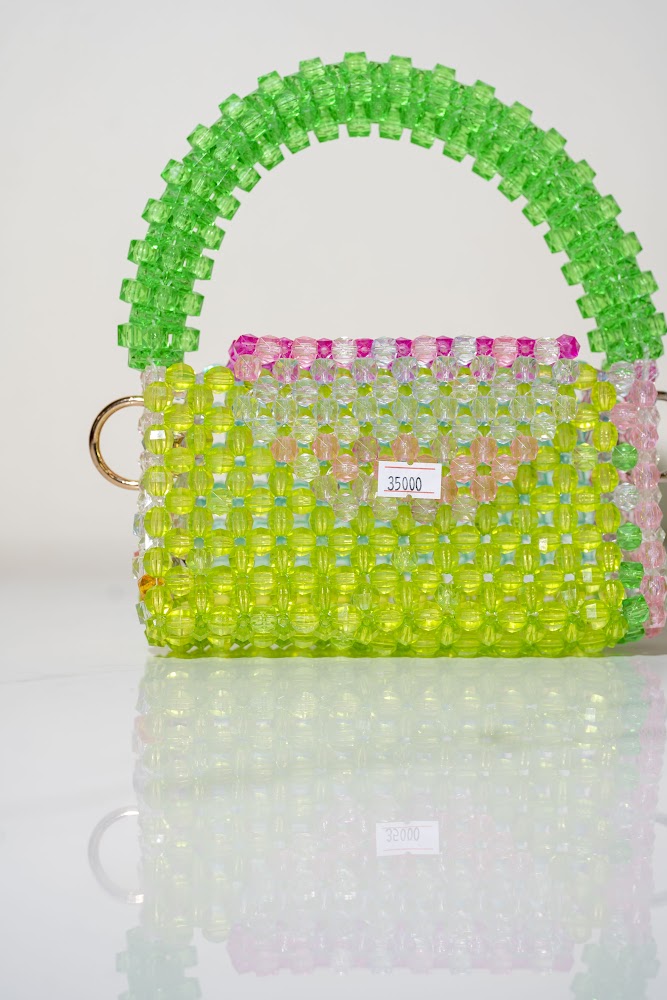 Neon Garden Beaded Flap Handbag