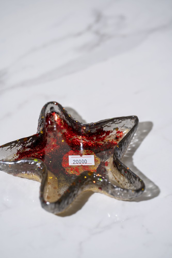 Red Glitter Resin Star Trinket Dish