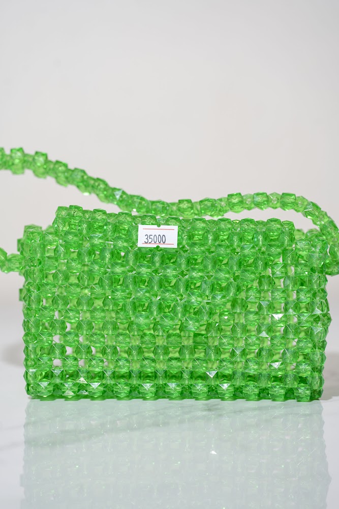 Emerald Green Crystal Beaded Clutch Bag