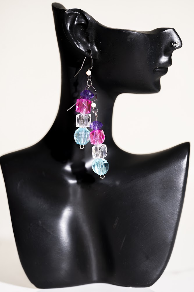 Multicolour Crystal Cascade Drop Earrings