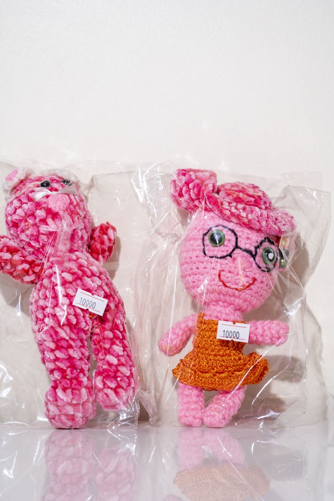 Pink Crochet Stuffed Doll Set