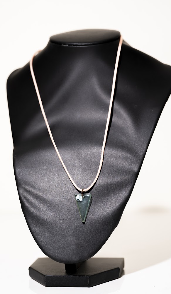 Dark Green Arrowhead Resin Pendant Necklace