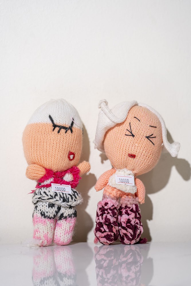 Handmade Knitted Doll Pair