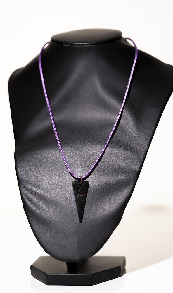 Black Spike Triangle Resin Pendant Necklace