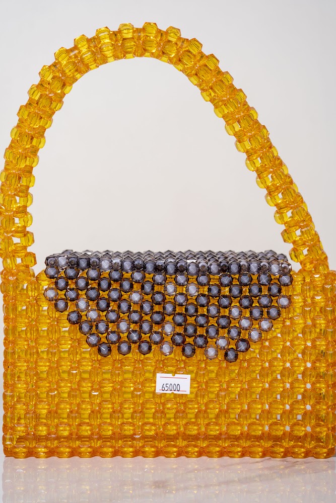 Amber & Smoke Two-Tone Crystal Beaded Handbag