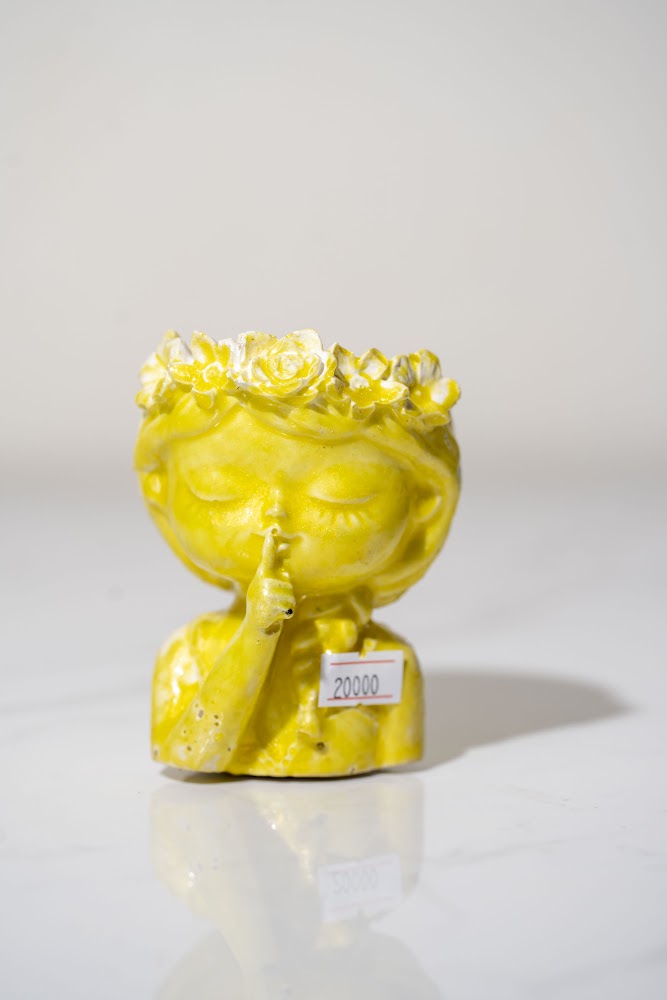 Yellow Flower Crown Girl Resin Figurine