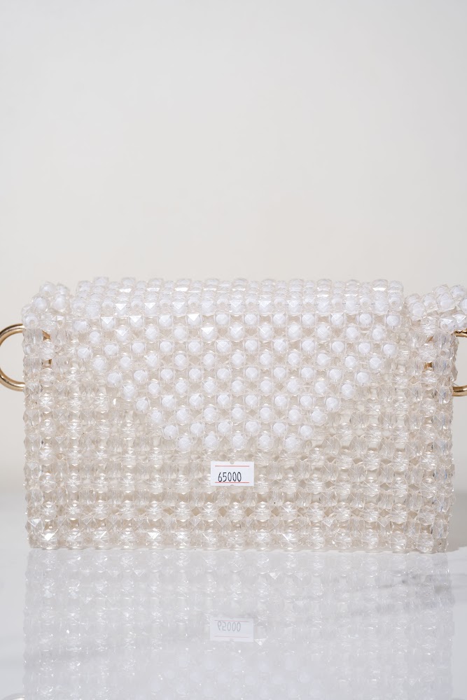 Crystal Clear Beaded Clutch Bag