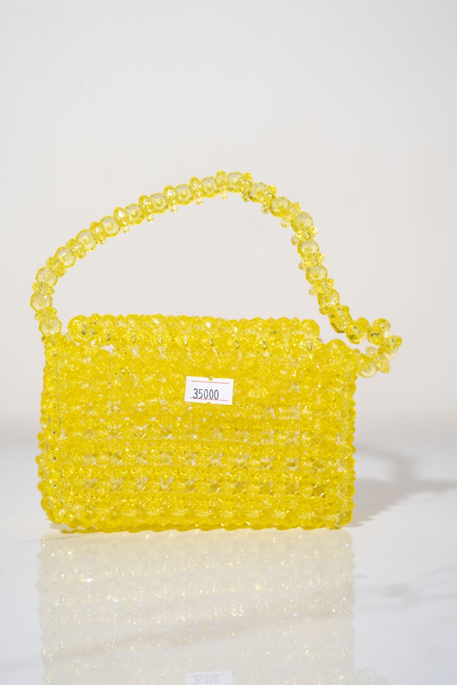 Sunshine Yellow Crystal Bead Handbag